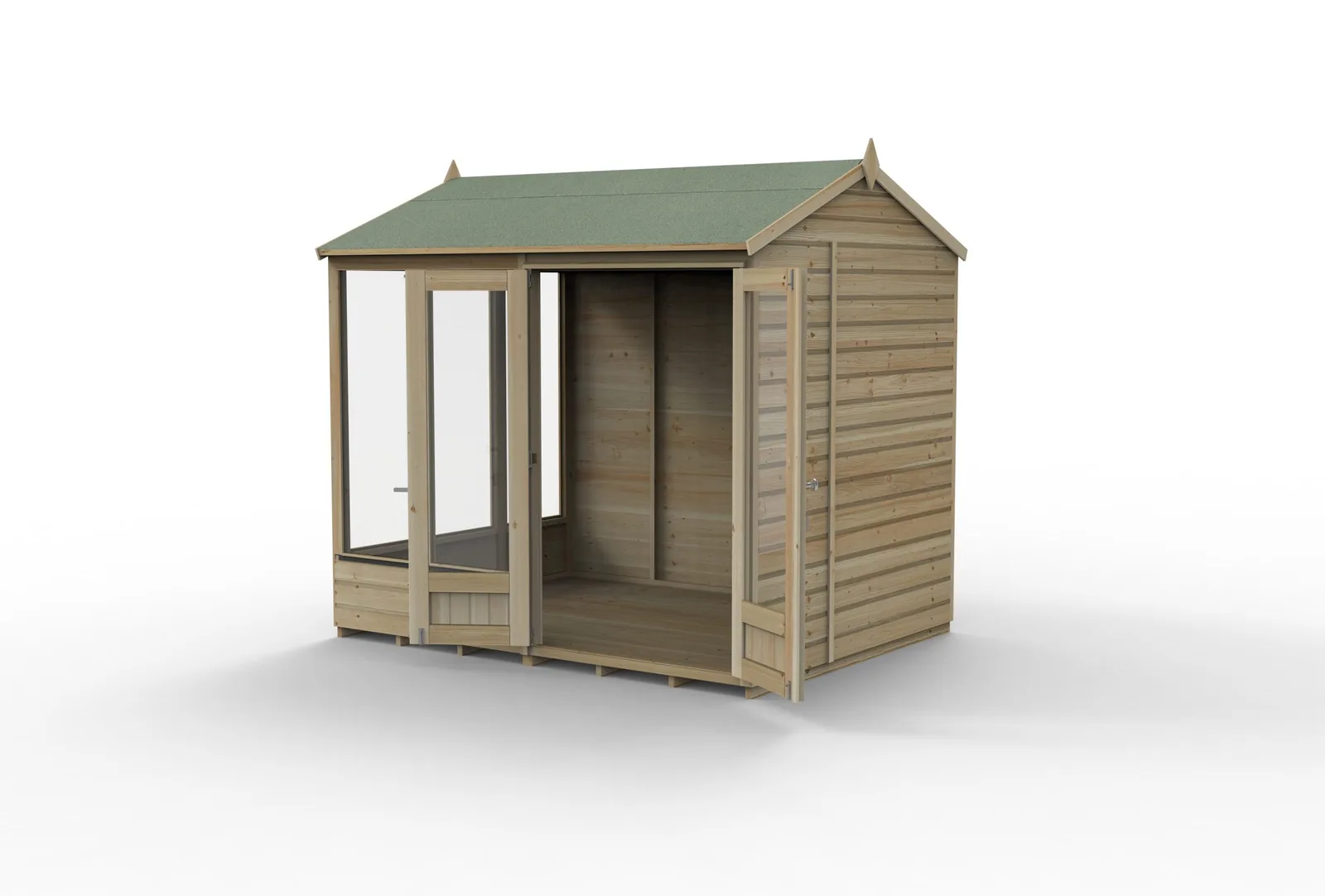Beckwood Reverse Apex Summerhouse 8×6 – Double Door – 5 Windows — view 2 of 15