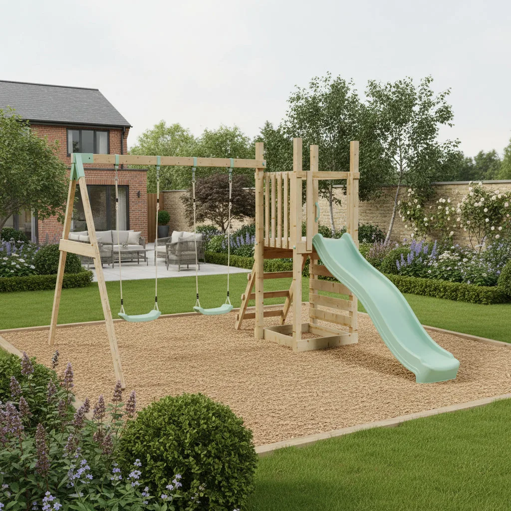 Mercia Garden Products Climbing Frame with Slide & Double Swing — view 2 of 9