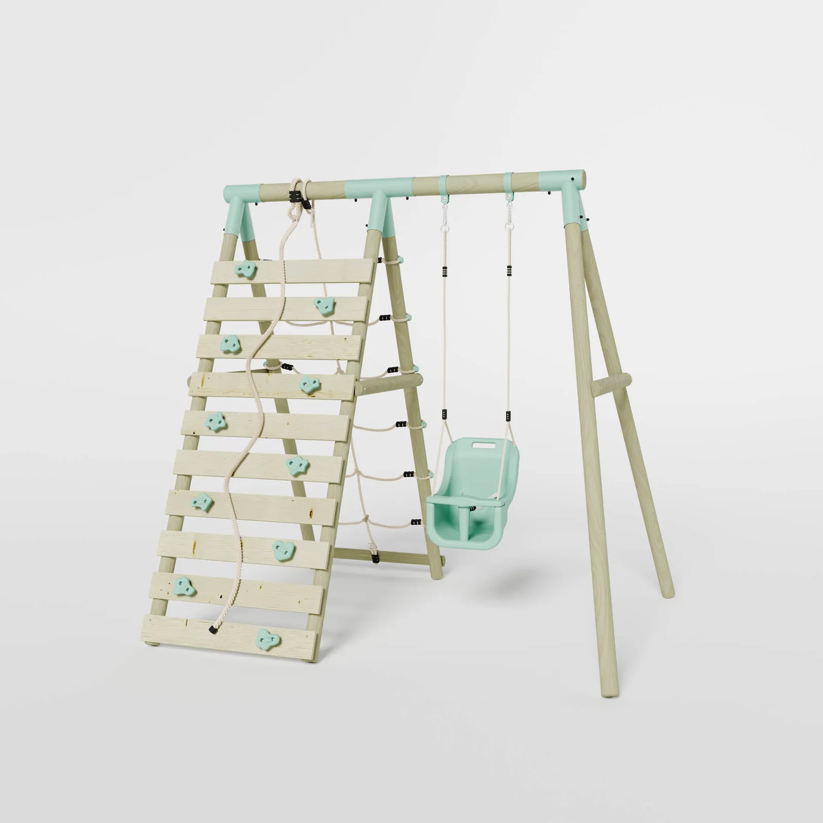 Mercia Garden Products Single Baby Seat Swing with Climbing Wall