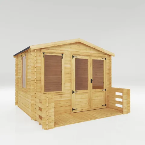 Mercia Garden Products Value 19mm Apex Log Cabin with Veranda