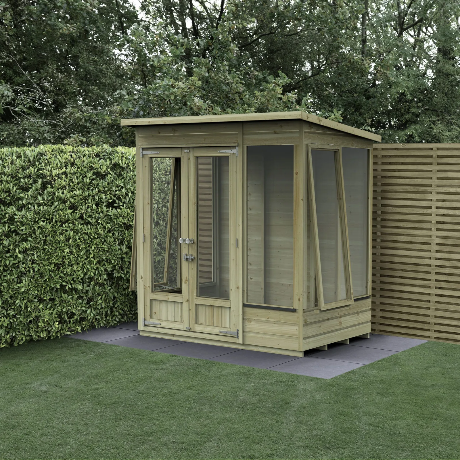 Beckwood Pent Summerhouse 6×4 – Double Door – 5 Windows – 2 Opening — view 2 of 18