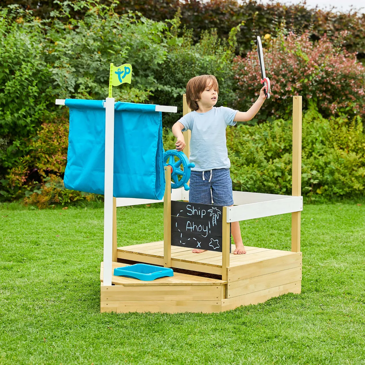 TP Toys TP Ahoy Wooden Playboat with Dig & Explorer Accessory Kit - FSC® certified — view 2 of 3