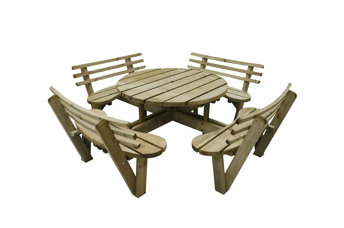 Circular Picnic Table with Seat Backs — view 2 of 4