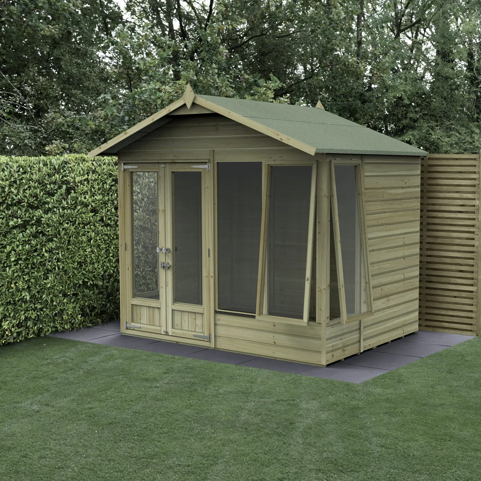 Beckwood Apex Summerhouse 8×6 – Double Door – 4 Windows – 2 Opening — view 2 of 18