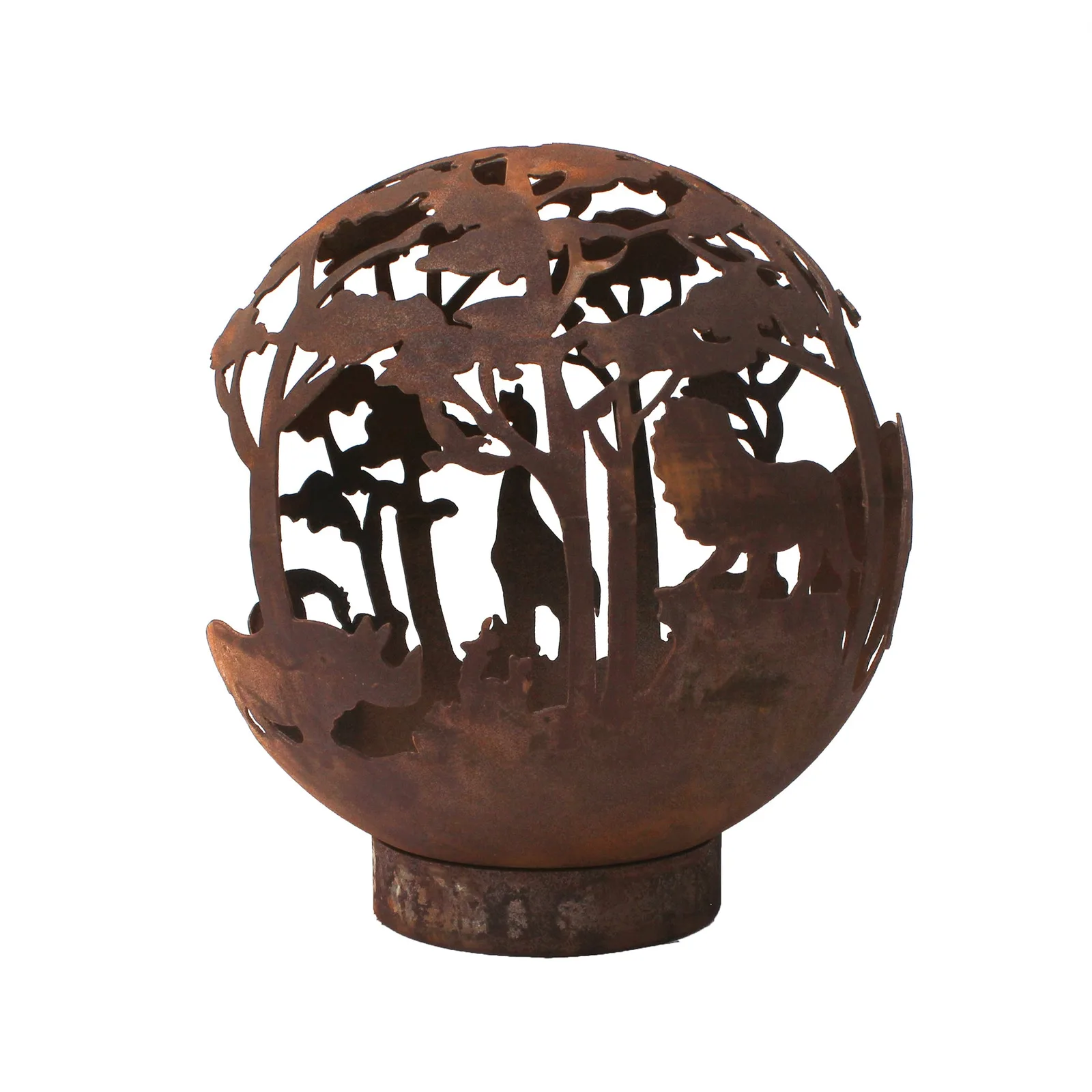 Robert Charles Garden Fire Ball 50cm Safari Design with Rust Finish — view 2 of 4