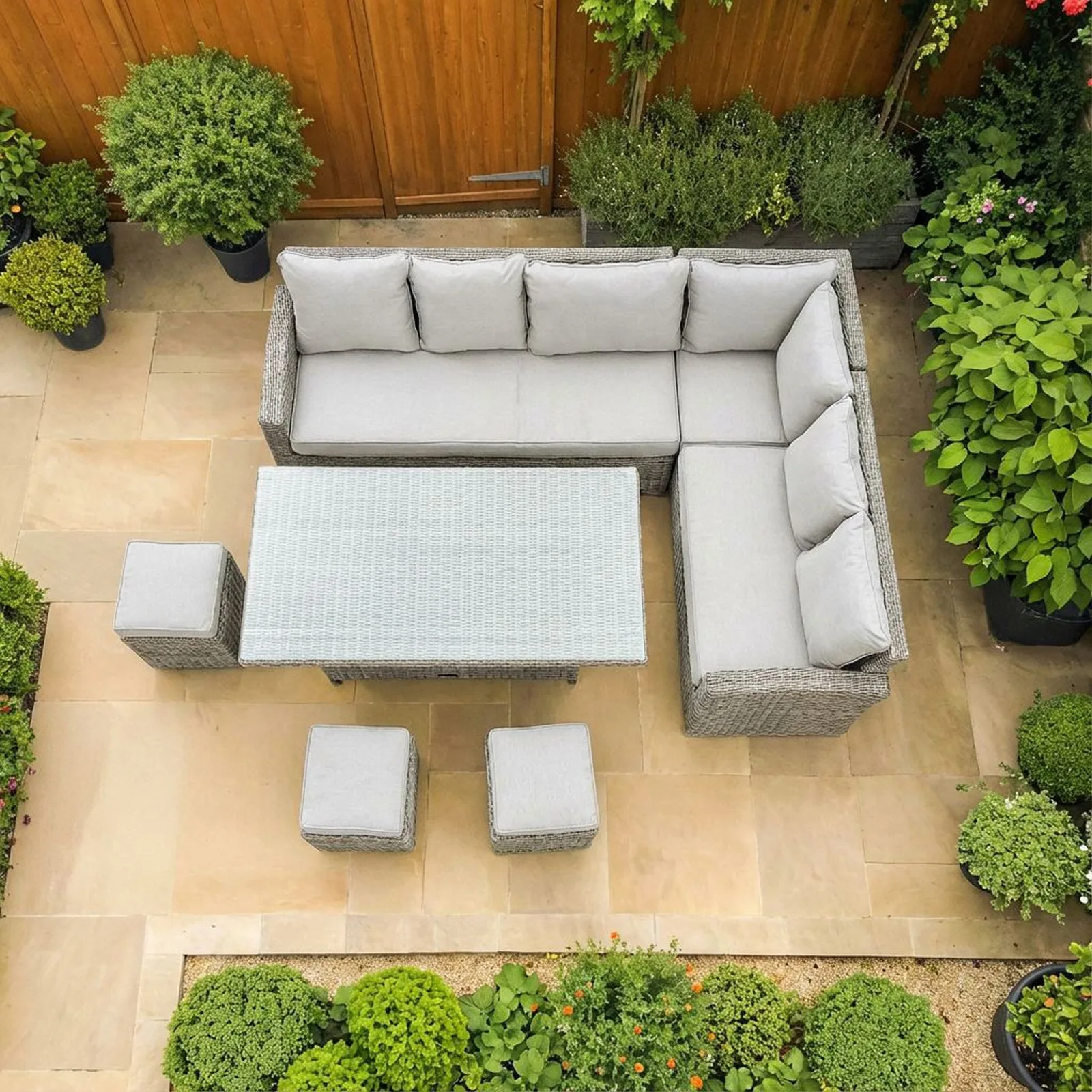 Bracken Outdoors Bracken Outdoors Richmond Rectangular Rattan Corner Sofa Garden Furniture Set with Height Adjustable Table — view 2 of 9