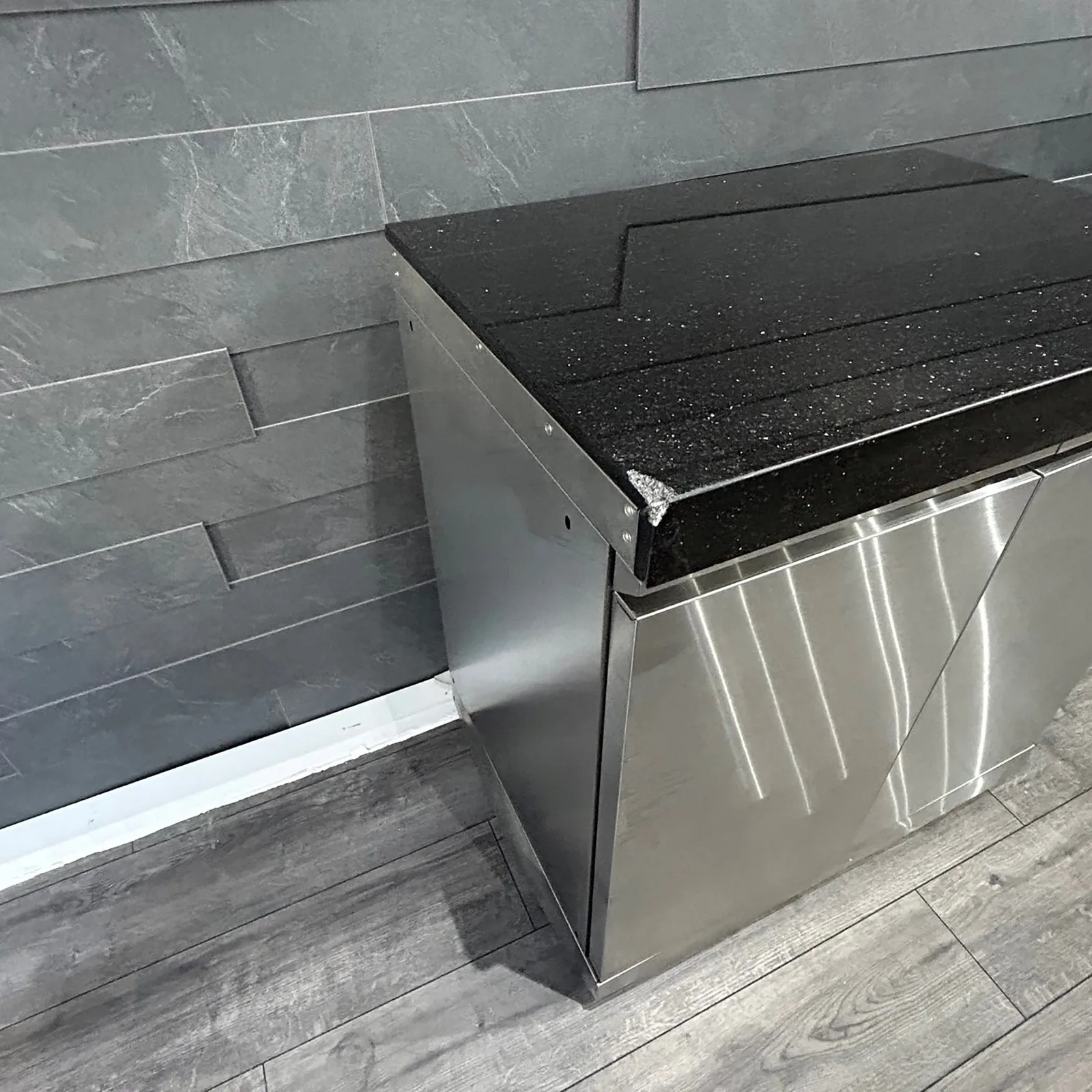 Draco Grills Ex Display Draco Grills Outdoor Kitchen Stainless Steel Double Door Cabinet with Granite Top — view 2 of 6