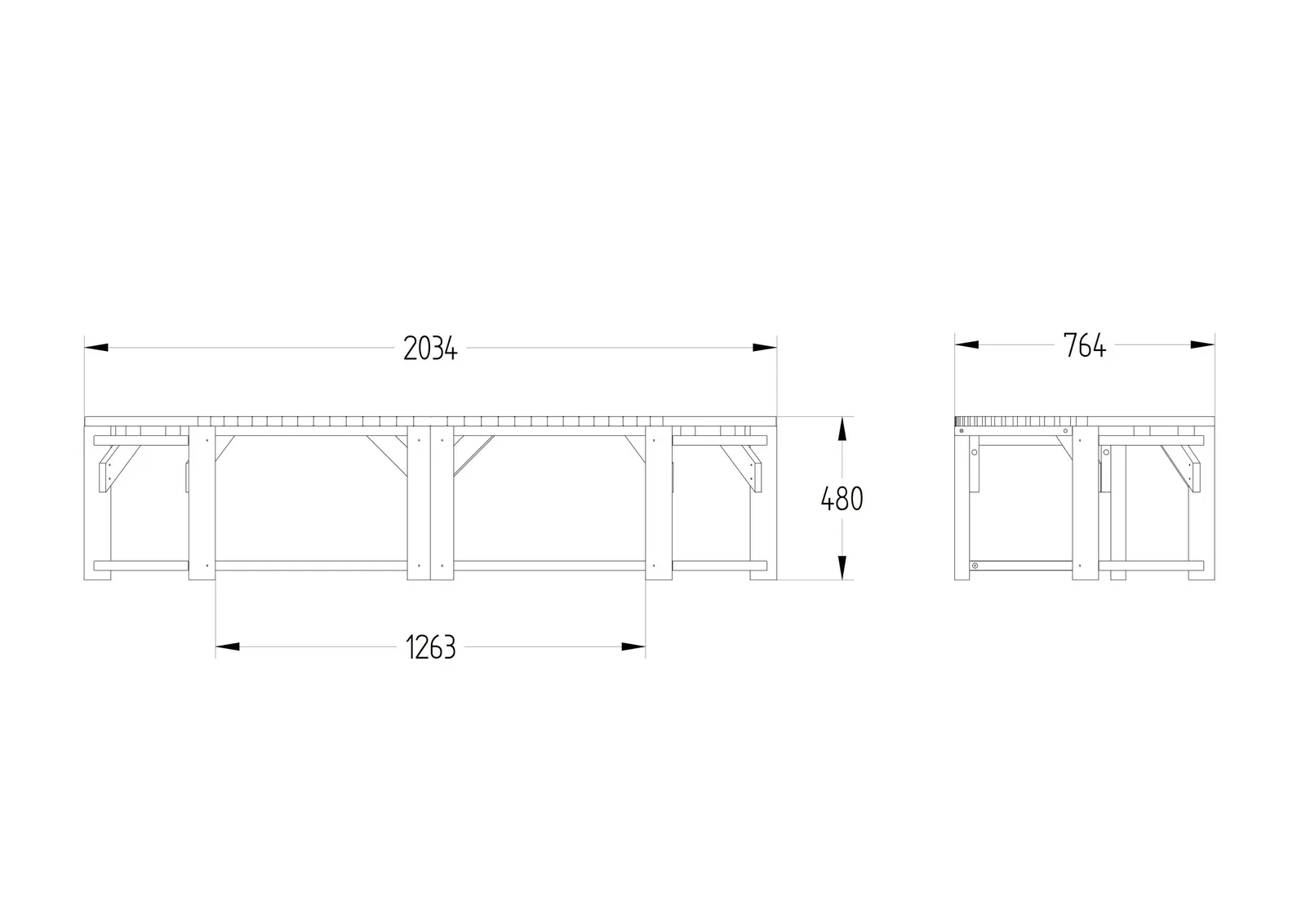 Curved Firepit Bench Pack of 2 — view 3 of 13