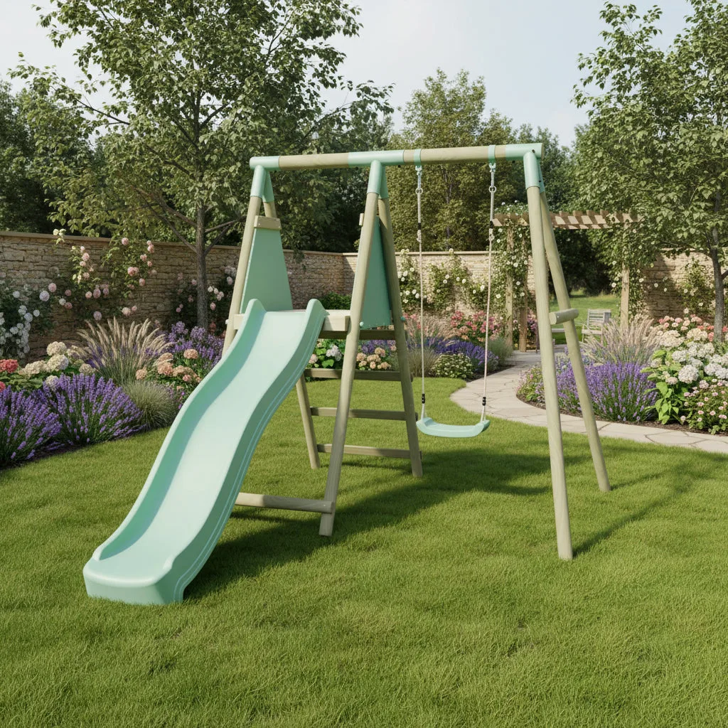 Mercia Garden Products Single Swing with Slide — view 2 of 9