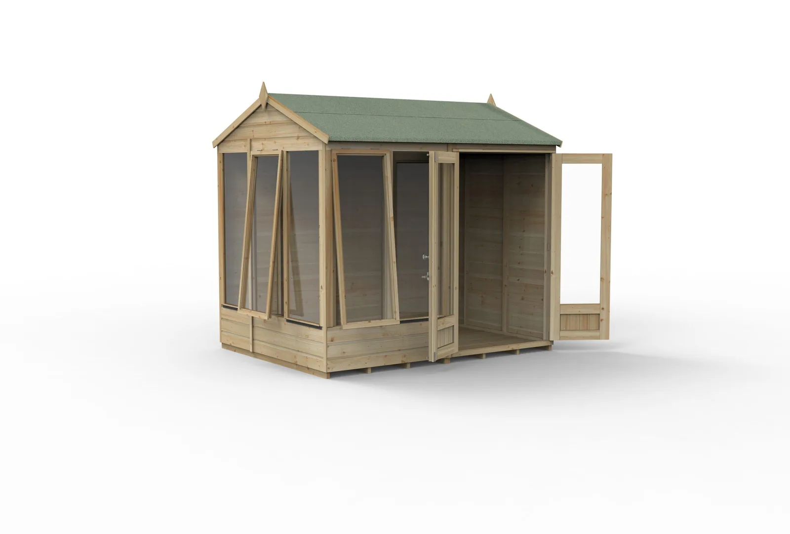 Beckwood Reverse Apex Summerhouse 8×6 – Double Door – 5 Windows – 2 Opening — view 3 of 18