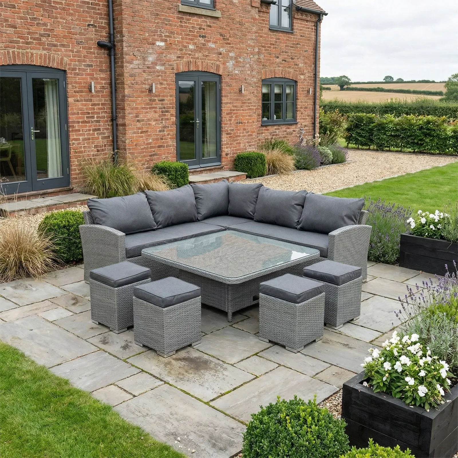 Bracken Outdoors Bracken Outdoors Dakota Square Corner Sofa Garden Furniture Set with Height Adjustable Table — view 2 of 9