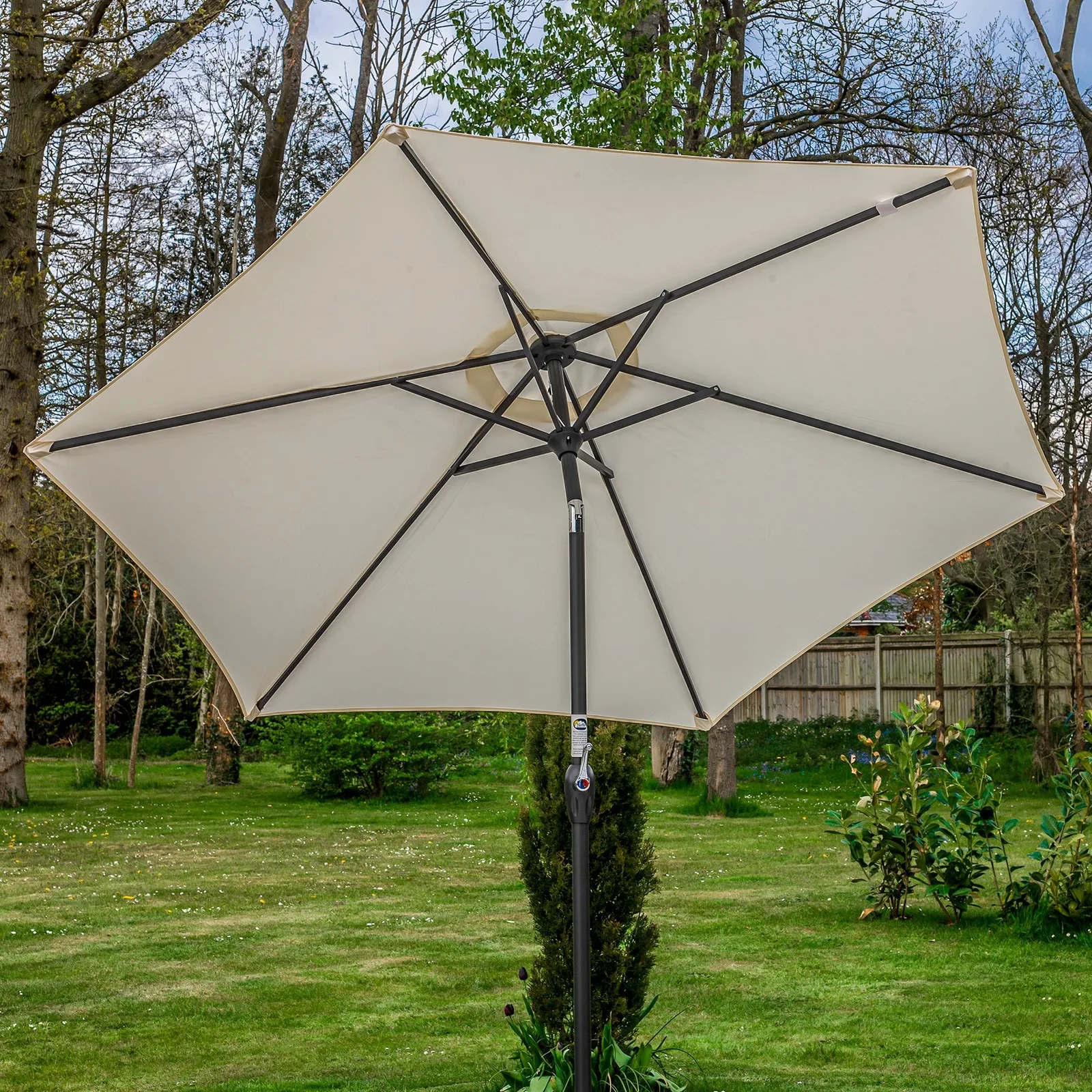 Bracken Outdoors Bracken Outdoors Ecru 2.5m Crank and Tilt Round Garden Parasol - Graphite Pole *Damaged Box* — view 2 of 4