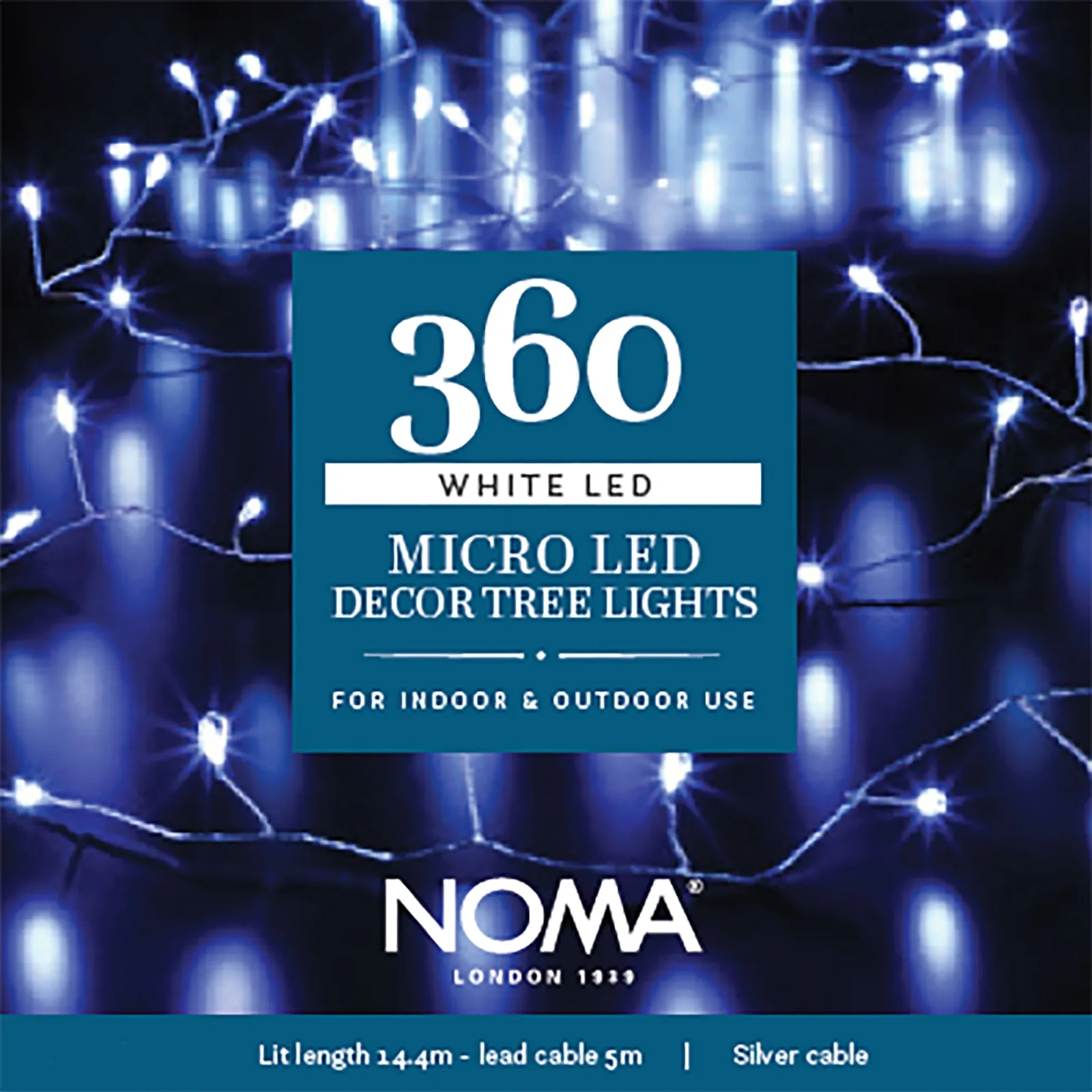 Noma Noma White Micro Decor Christmas Tree Static Lights With Silver Wire - 360, 480, 720