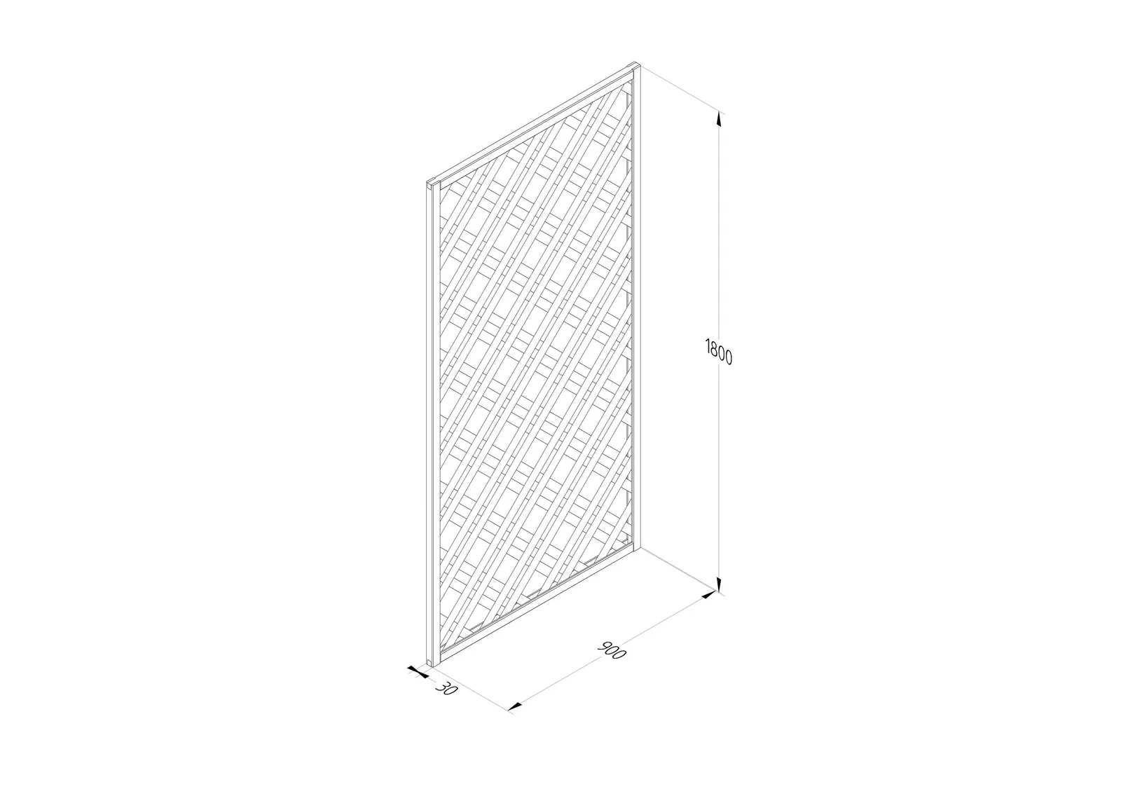 0.9m Grey Painted Lattice — view 3 of 6