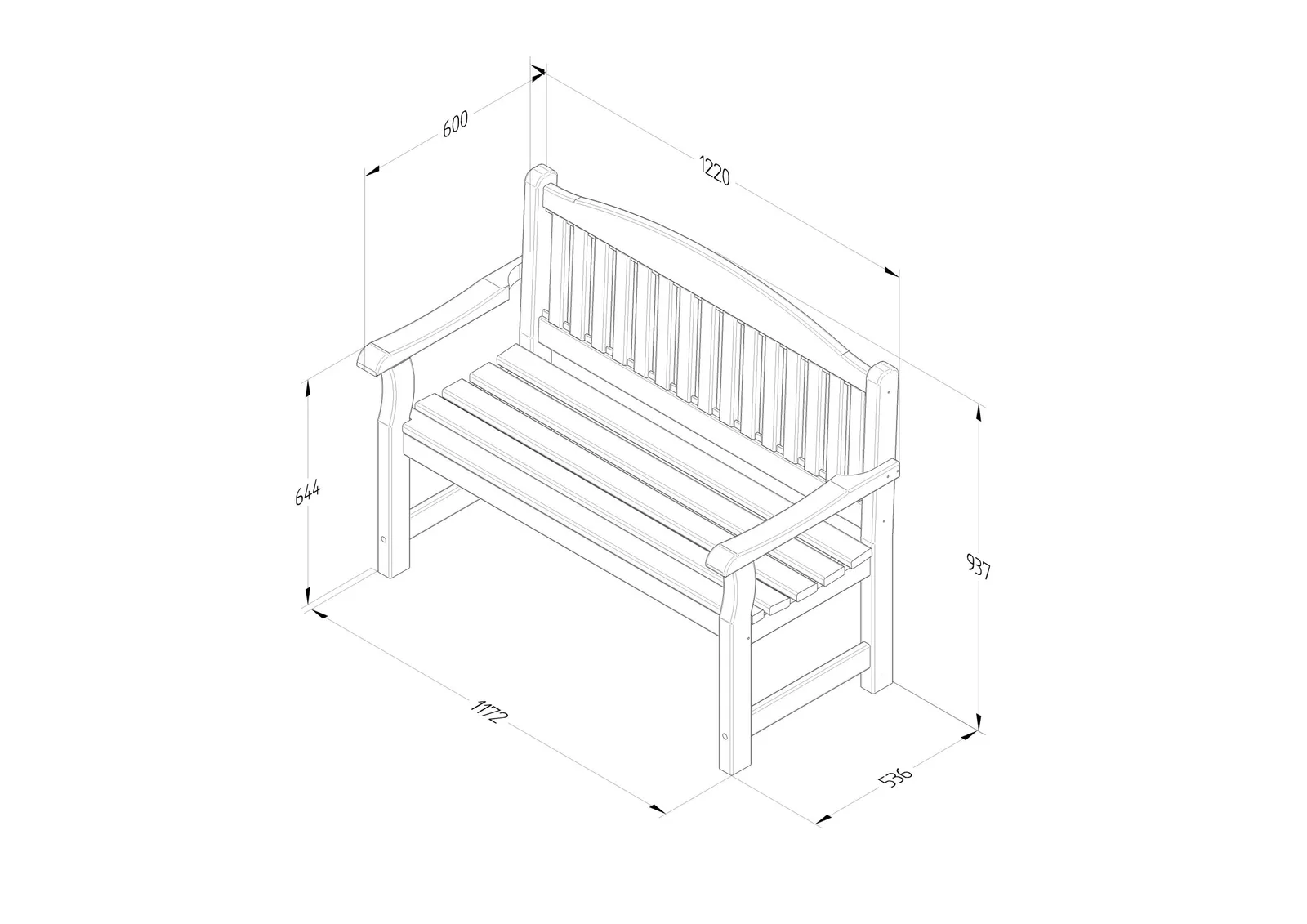 Harvington 4ft Bench — view 3 of 3
