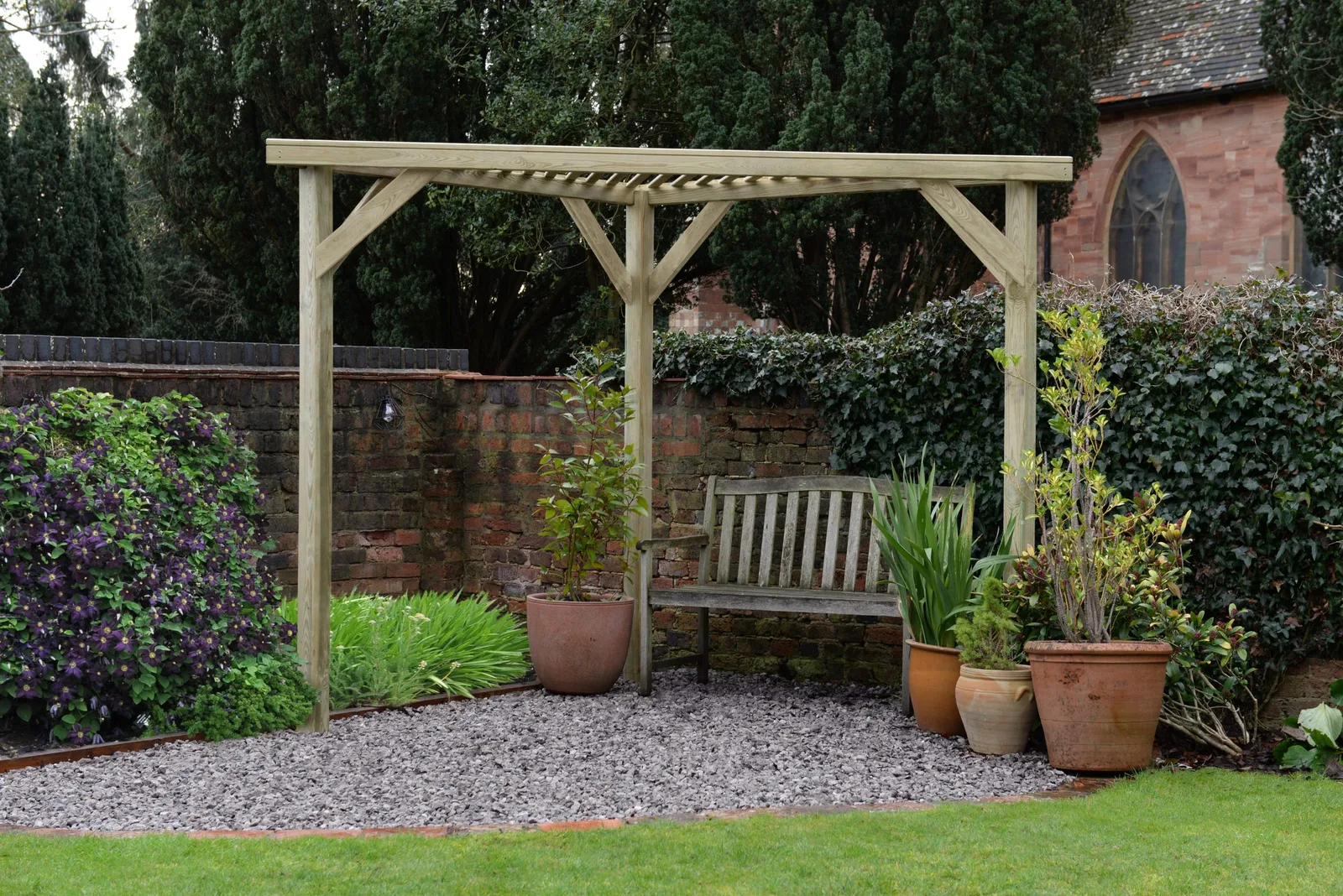 Slatted Corner Pergola — view 2 of 6