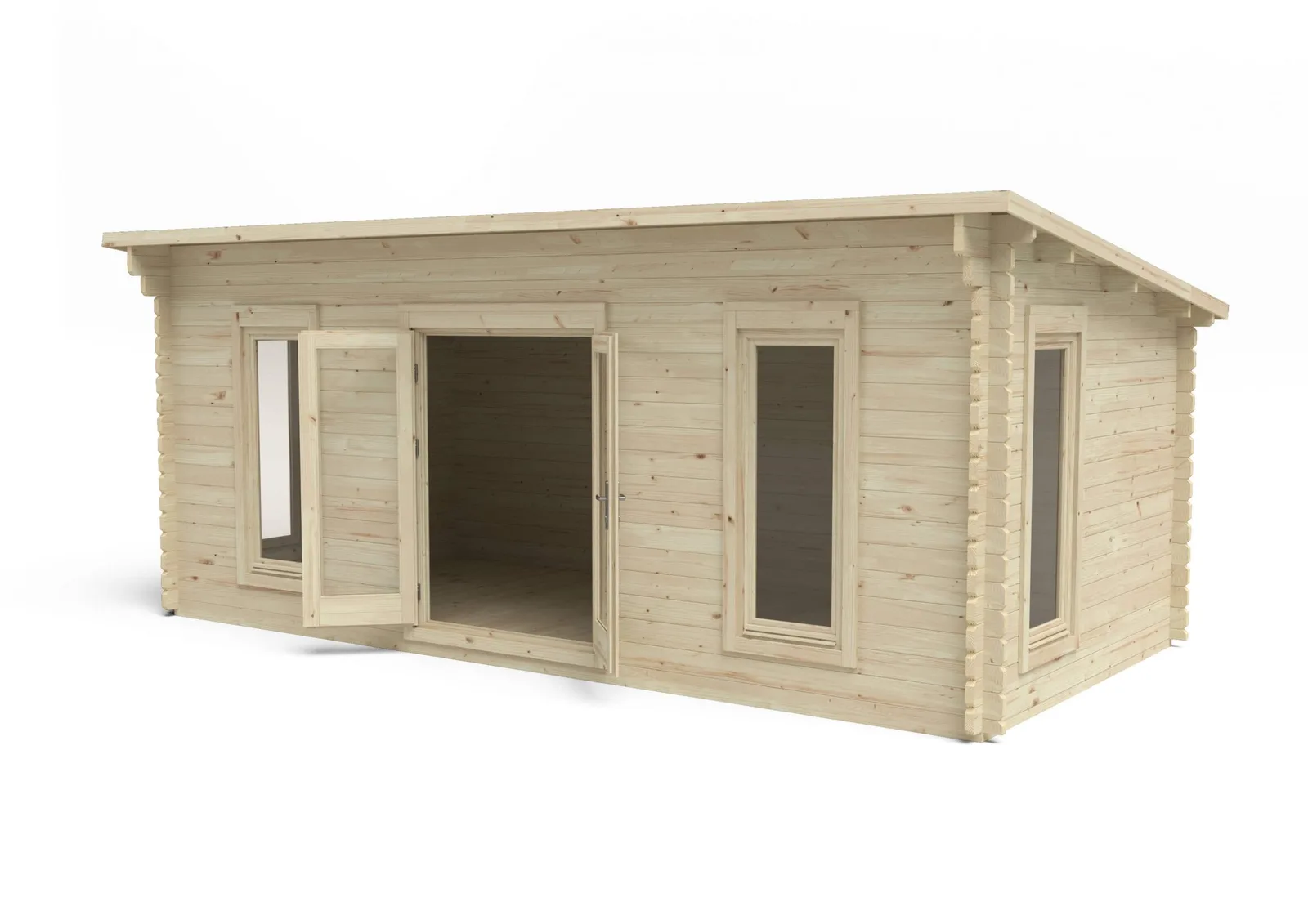 Arley 6.0m x 3.0m Log Cabin Double Glazed 24kg Polyester Felt, No Underlay — view 5 of 7