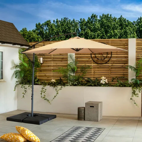 Bracken Outdoors Bracken Outdoors Siena Sand 3m Round Banana Cantilever Parasol