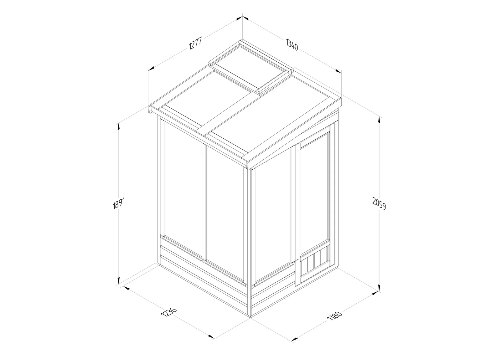 Wallscape Lean-To Greenhouse 4 x 4 – Open back — view 2 of 13