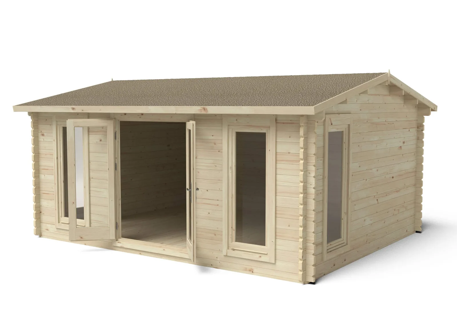 Rushock 5.0m x 4.0m Log Cabin Double Glazed 24kg Polyester Felt, Plus Underlay — view 2 of 7