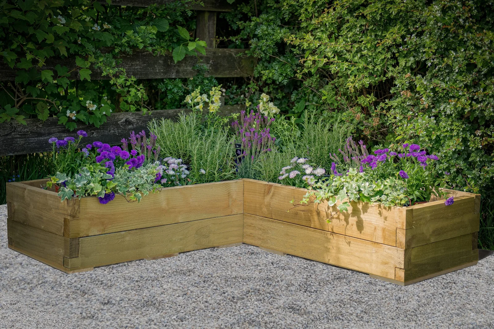 Caledonian Corner Raised Bed – with Base – 130 x 130cm