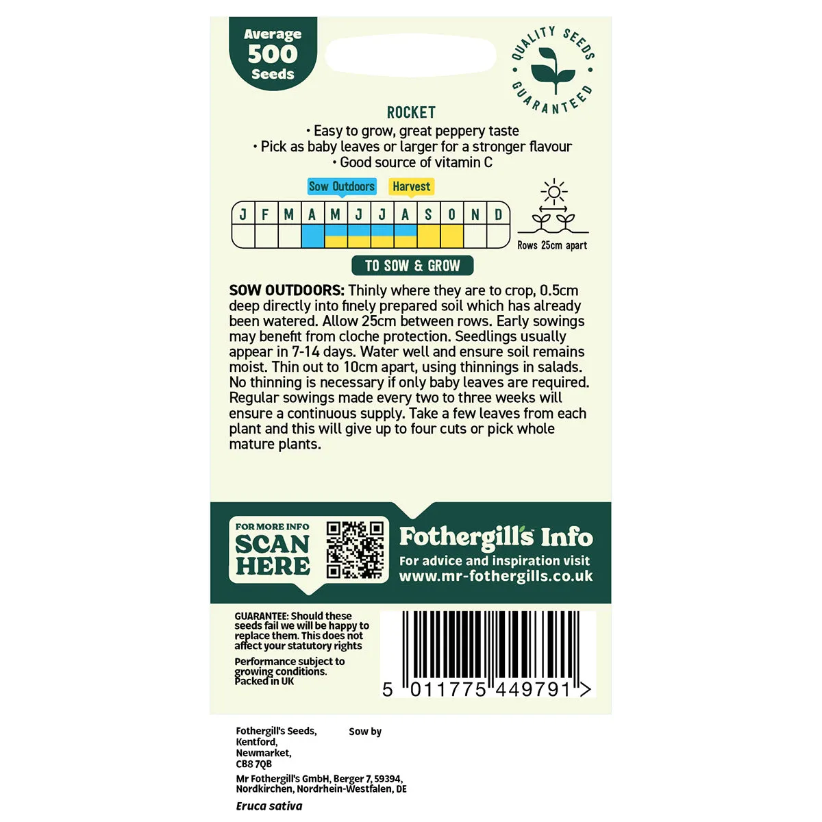 Mr Fothergills Oh Sow Simple - Rocket Seeds — view 2 of 2