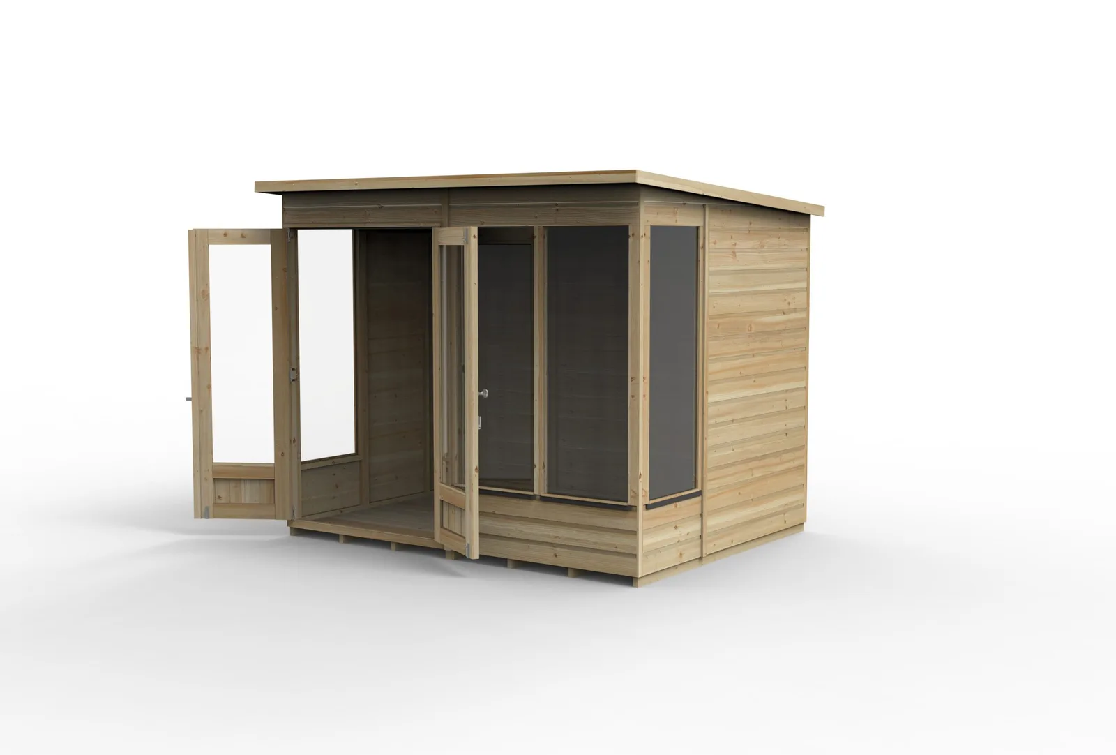 Beckwood Pent Summerhouse 8×6 – Double Door – 4 Windows — view 2 of 14