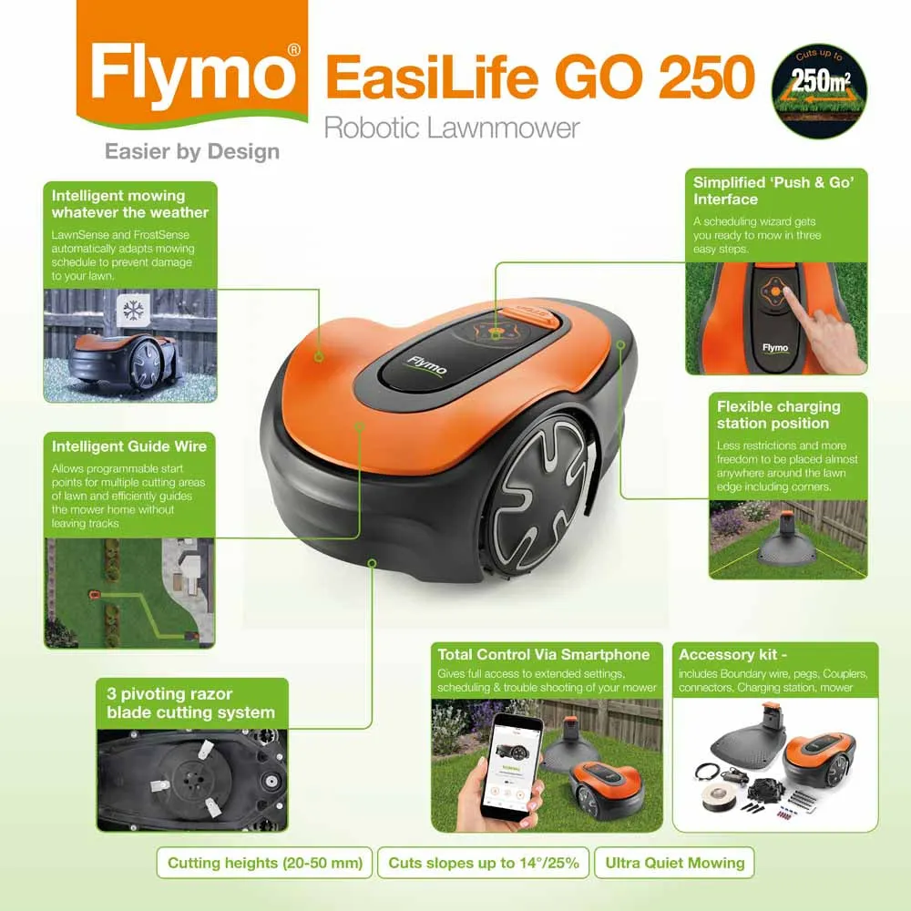 Flymo Flymo EasiLife Go 250 Robotic Lawn Mower (250m²) — view 3 of 3