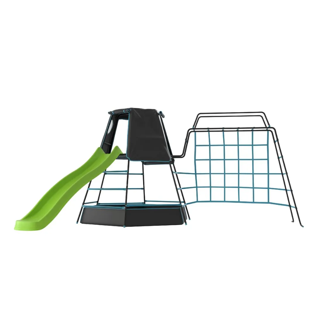 TP Toys TP Explorer Metal Climbing Frame Set with Monkey Bridge & Ripple Slide Black Edition