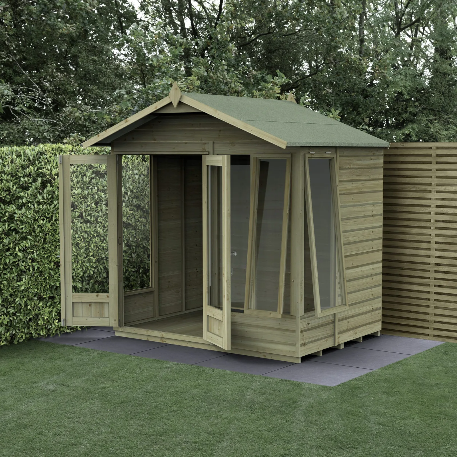 Beckwood Apex Summerhouse 7×5 – Double Door – 4 Windows – 2 Opening — view 2 of 26