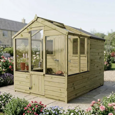 Mercia Garden Products Shiplap Combi Greenhouse & Wooden Shed