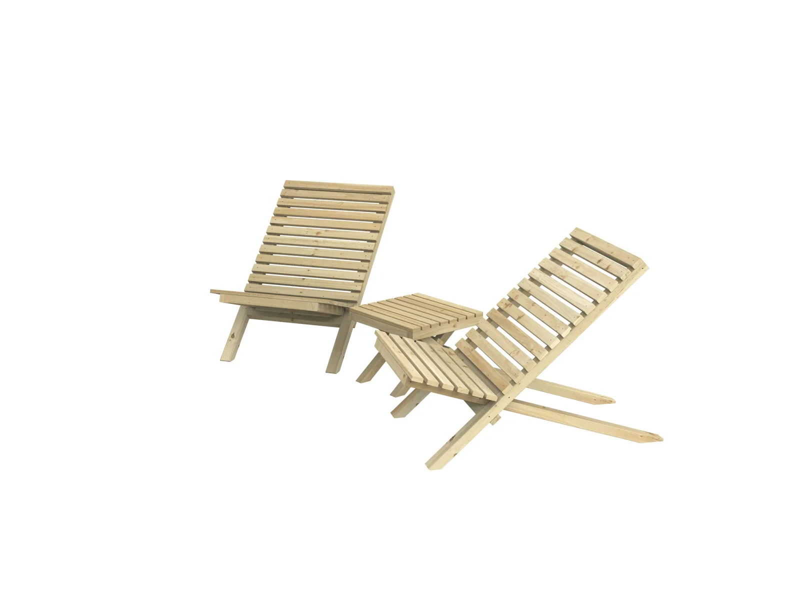 Slatted Chairs & Table set — view 2 of 9