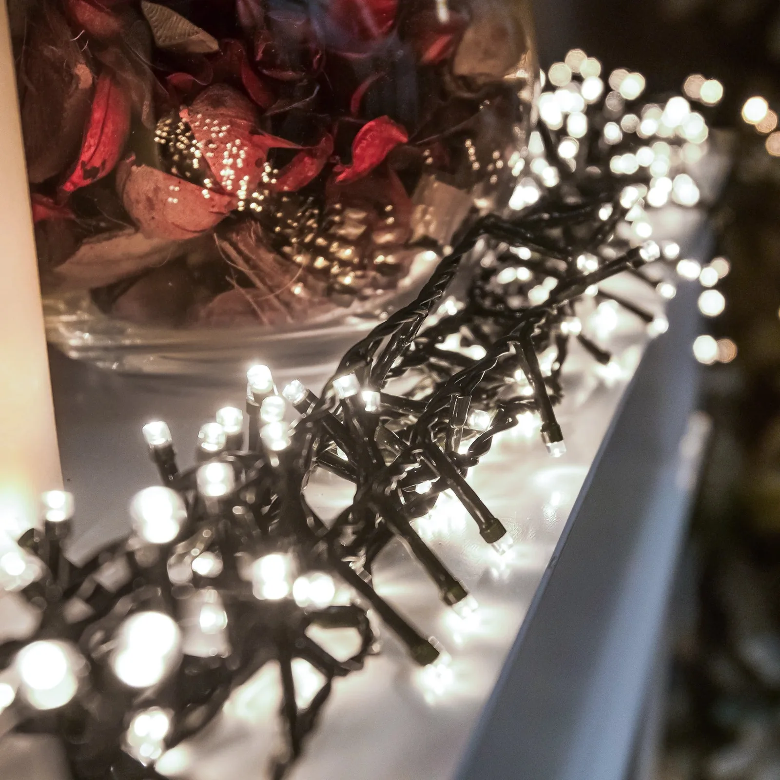 The Christmas Centre Bright White LED Multi-Function Christmas String Lights with Green Cable 240,360,480,720,960 Bulbs — view 2 of 6