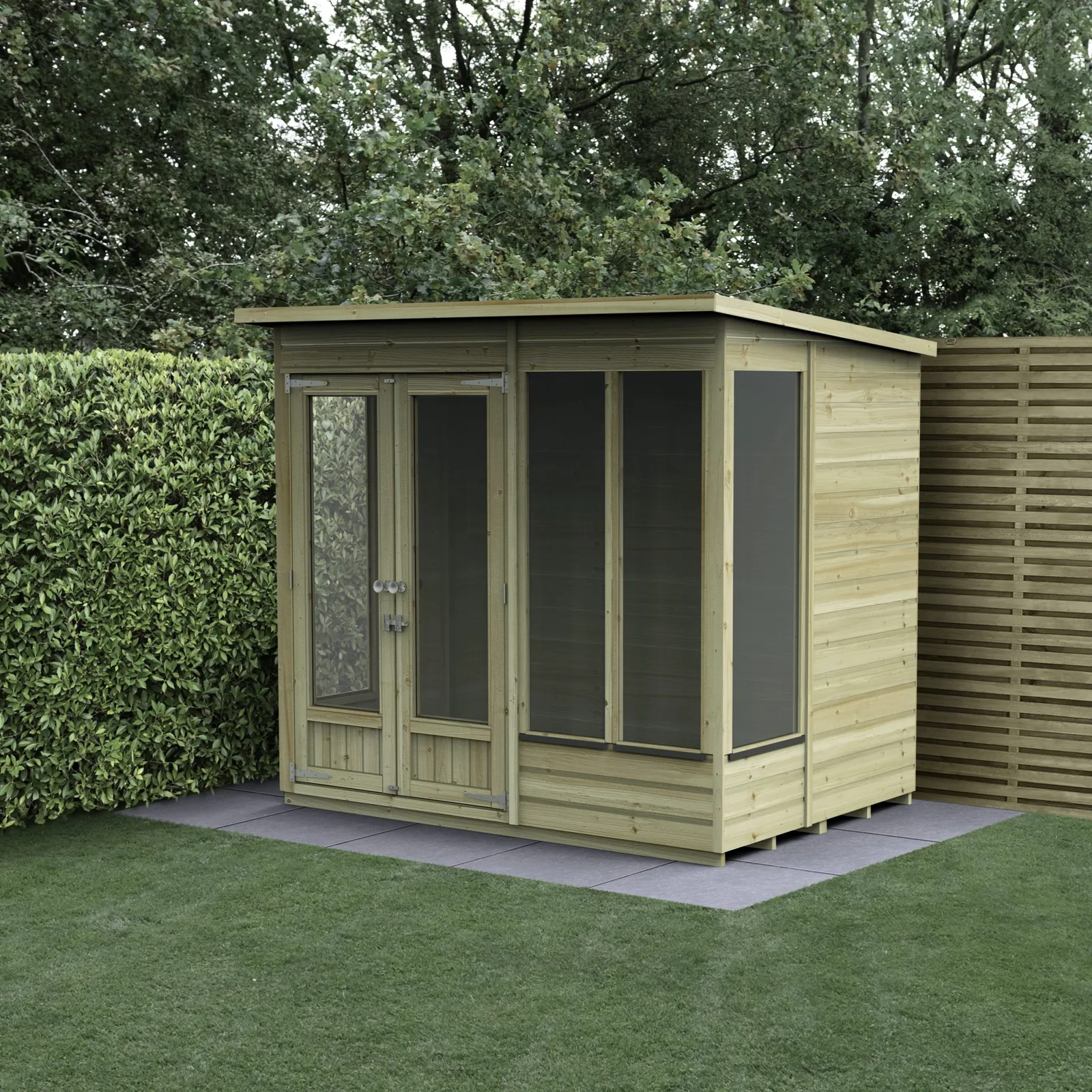 Beckwood Pent Summerhouse 7×5 – Double Door – 4 Windows