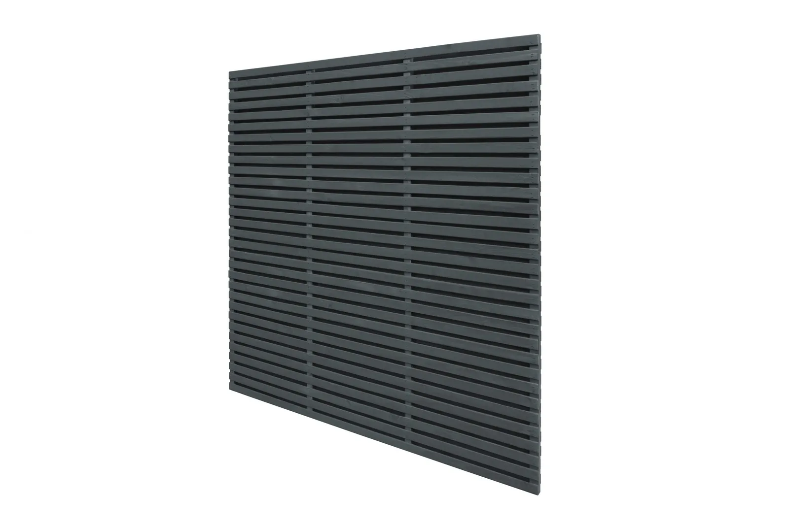 1.8m x 1.8m Grey Painted Contemporary Double Slatted Fence Panel — view 3 of 6