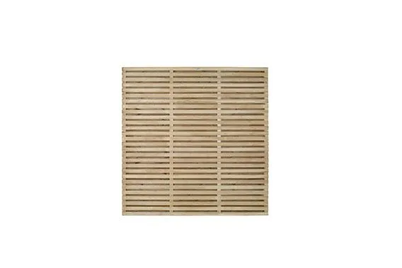 1.8m x 1.8m Pressure Treated Contemporary Double Slatted Fence Panel — view 3 of 5