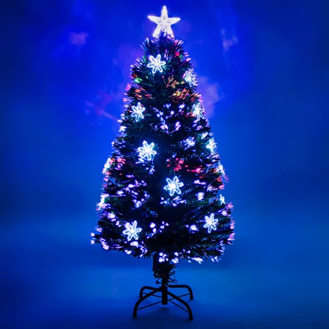 The Christmas Centre Snowflake Fibre Optic Christmas Tree with White LED Lights 2-6ft