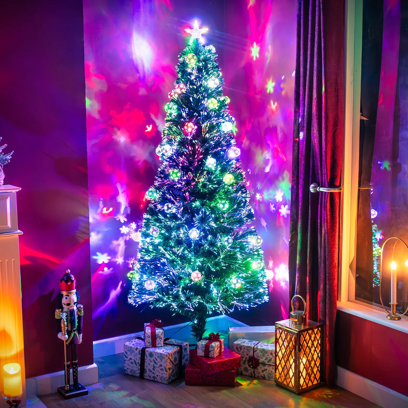 The Christmas Centre Bauble Fibre Optic Christmas Tree with Multi Coloured LED Lights 2-6ft — view 2 of 13