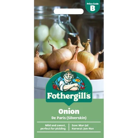 Mr Fothergills Onion De Paris (Silverskin) Vegetable Seeds