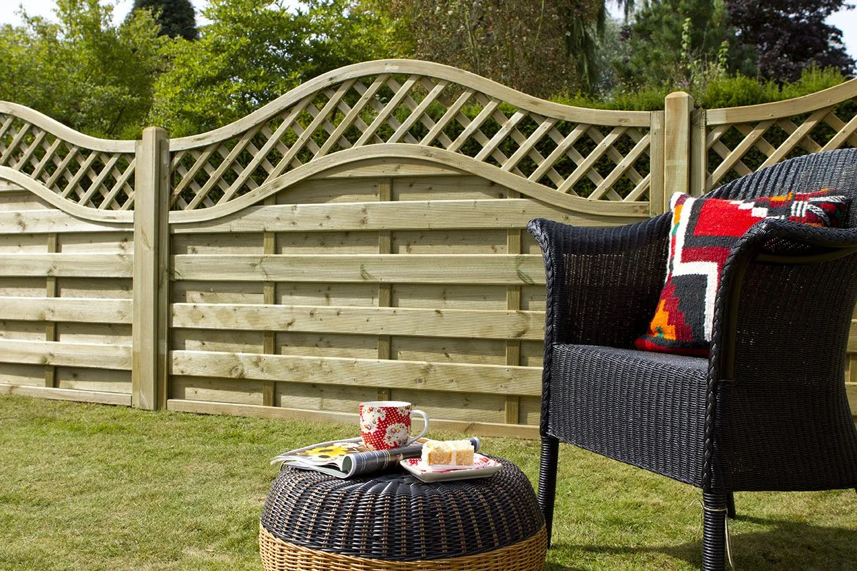 1.8m x 1.2m Pressure Treated Decorative Europa Prague Fence Panel