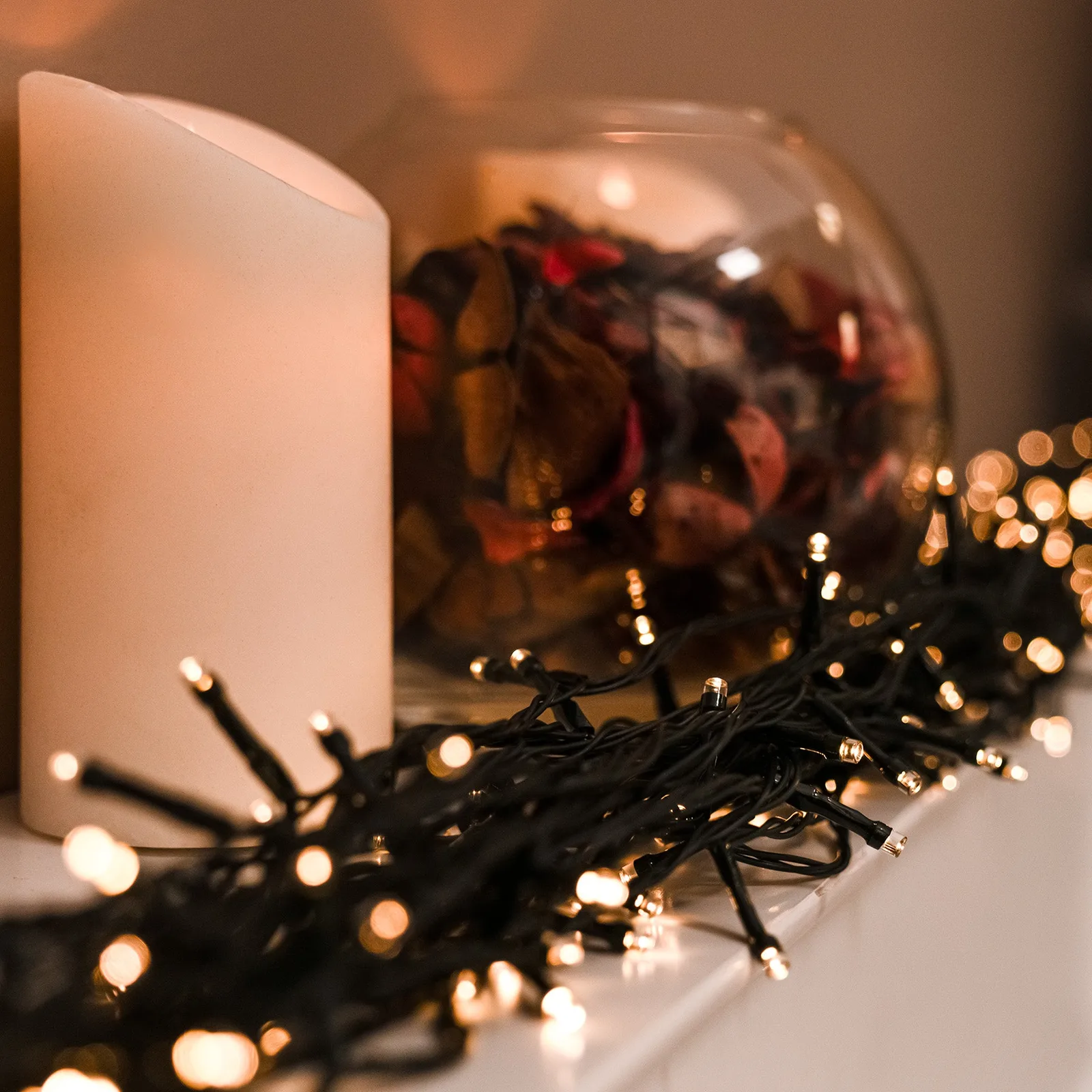 The Christmas Centre Warm White Battery Multi-Function Christmas String Lights with Green Cable 50,100,200,400 LEDs — view 2 of 6