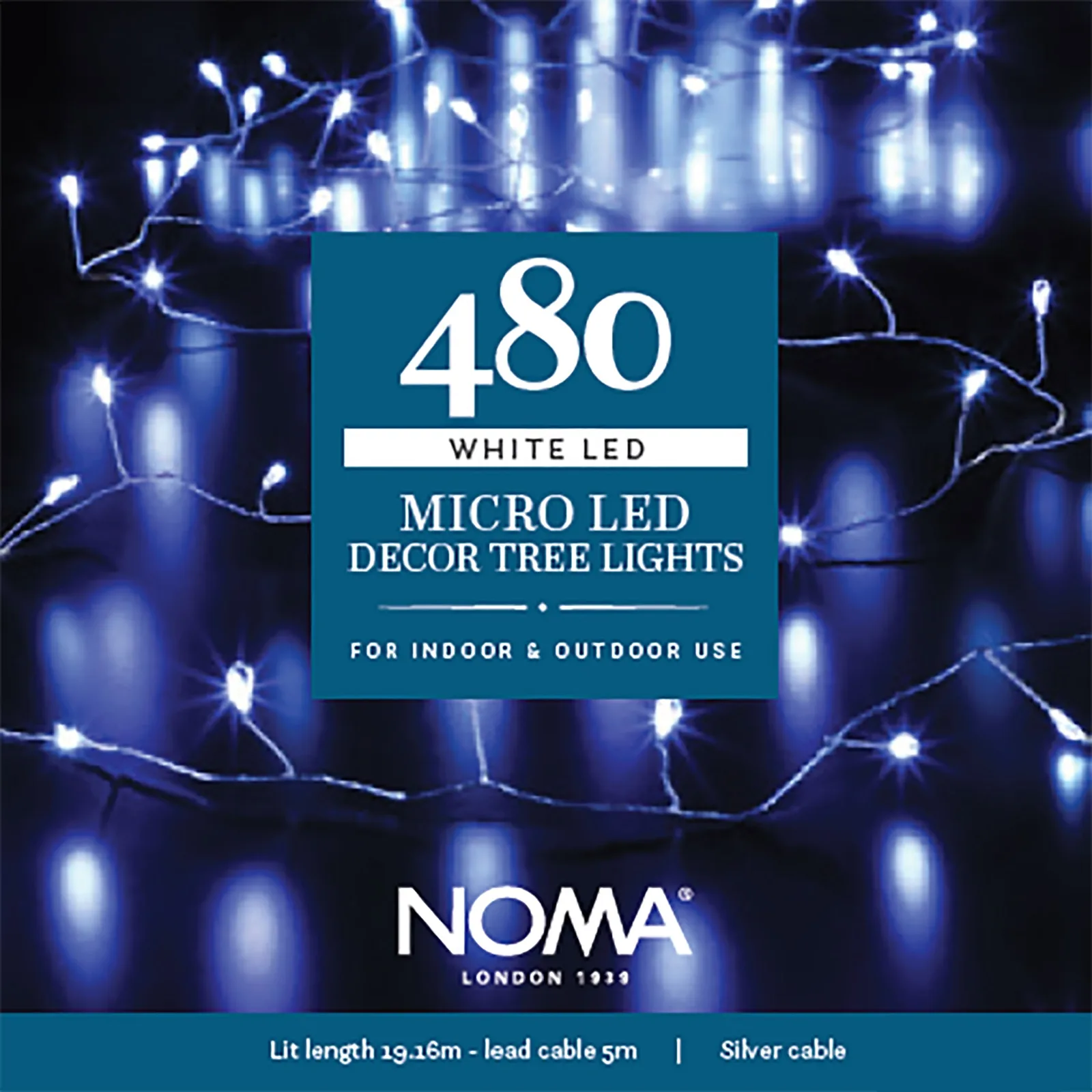 Noma Noma White Micro Decor Christmas Tree Static Lights With Silver Wire - 360, 480, 720 — view 2 of 3