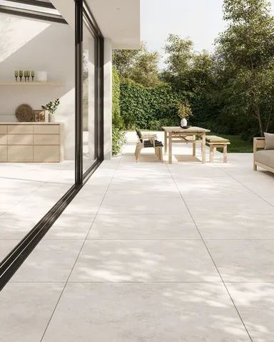 Aspen Chalk Stone Effect Porcelain Paving Slabs