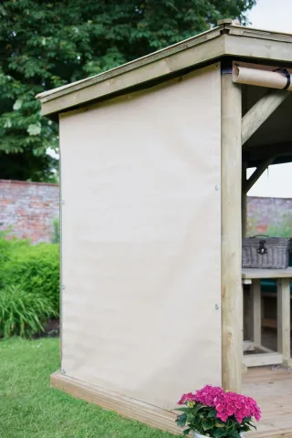 3m Premium Hexagonal Wooden Garden Gazebo Curtains – Cream