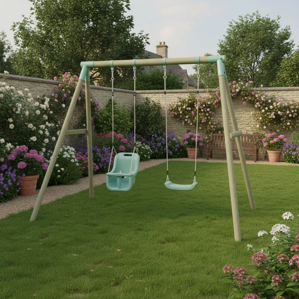 Mercia Garden Products Double Swing with Single Baby Seat — view 2 of 7