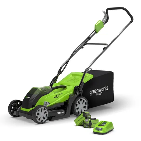 Greenworks Greenworks G40LM35K2 40v Cordless mower c/w 2 x batteries & charger