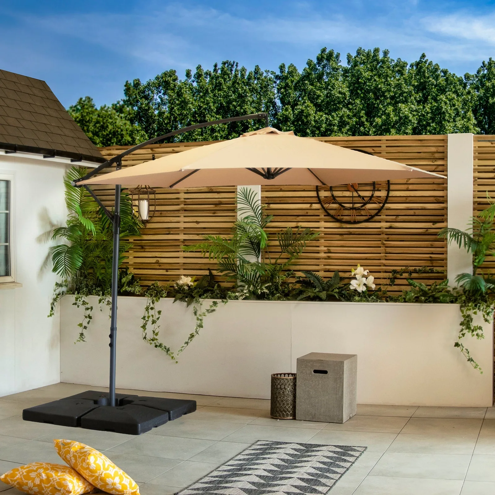 Bracken Outdoors Bracken Outdoors Siena Sand 3m Round Banana Cantilever Parasol *Damaged Box* — view 2 of 11
