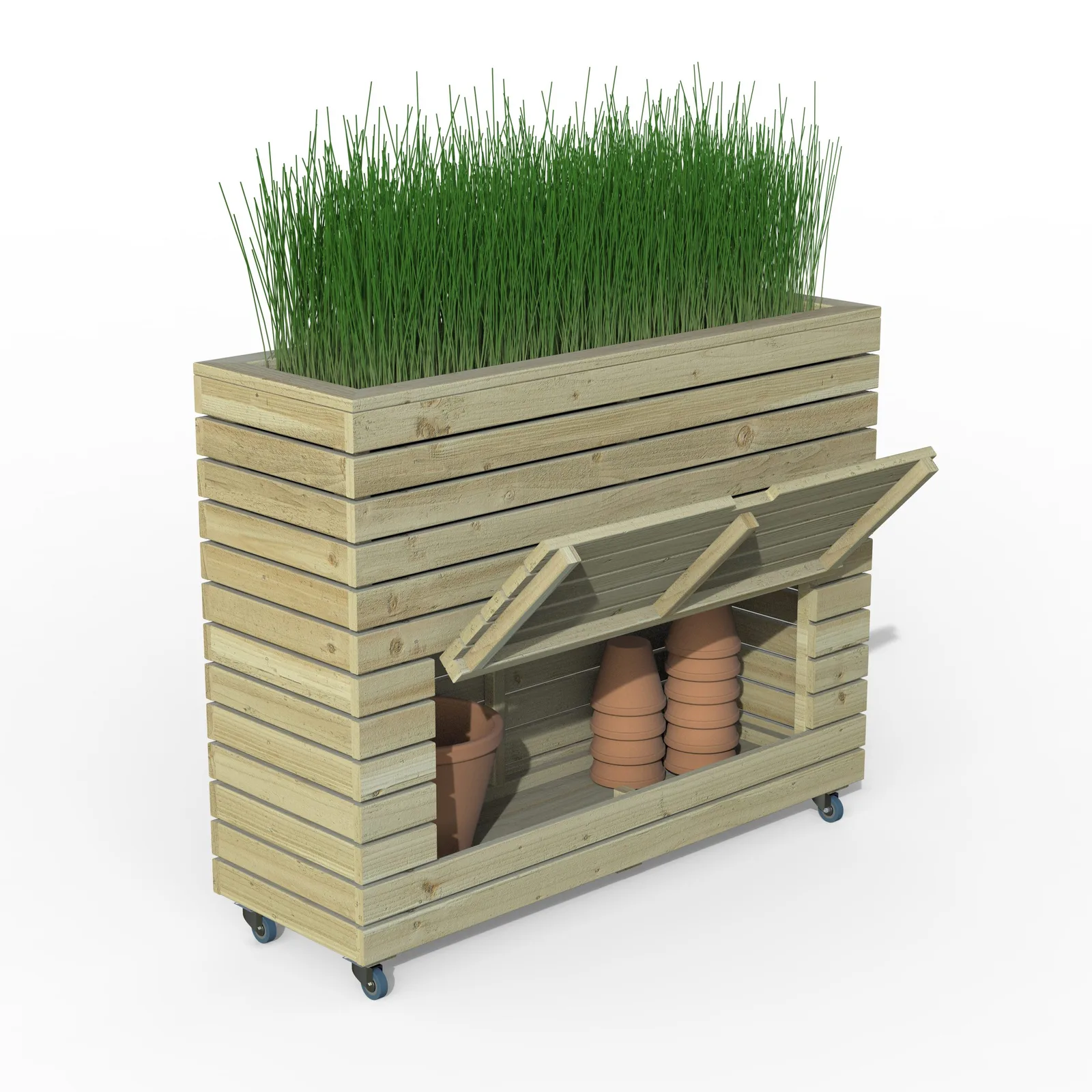 Tall Linear Planter with Wheels — view 2 of 6