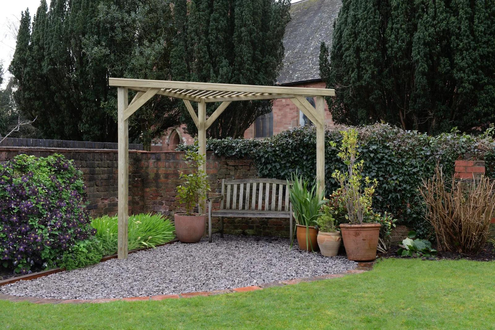 Slatted Corner Pergola — view 3 of 6