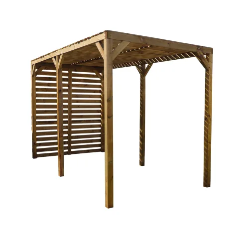 Mercia Garden Products Pressure Treated Pergola with Slatted Panels